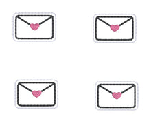 Load image into Gallery viewer, Heart Envelope mini feltie embroidery file DIGITAL DOWNLOAD