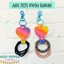Load image into Gallery viewer, Heart hair tie holder (2 sizes included) machine embroidery design DIGITAL DOWNLOAD