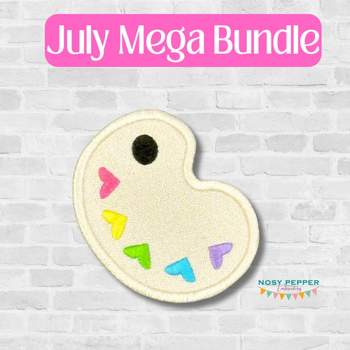 Heart Palette patch (2 sizes included) machine embroidery design DIGITAL DOWNLOAD