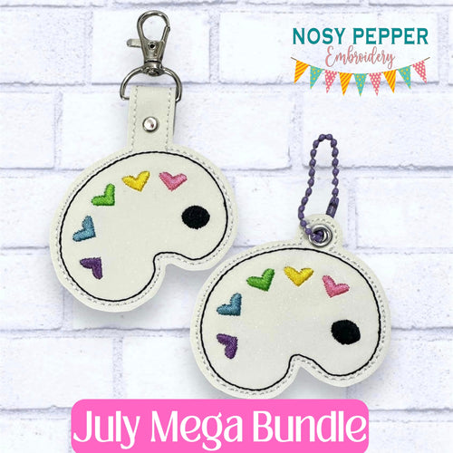Heart Palette snap tab and eyelet fob machine embroidery file (single and multi files included)