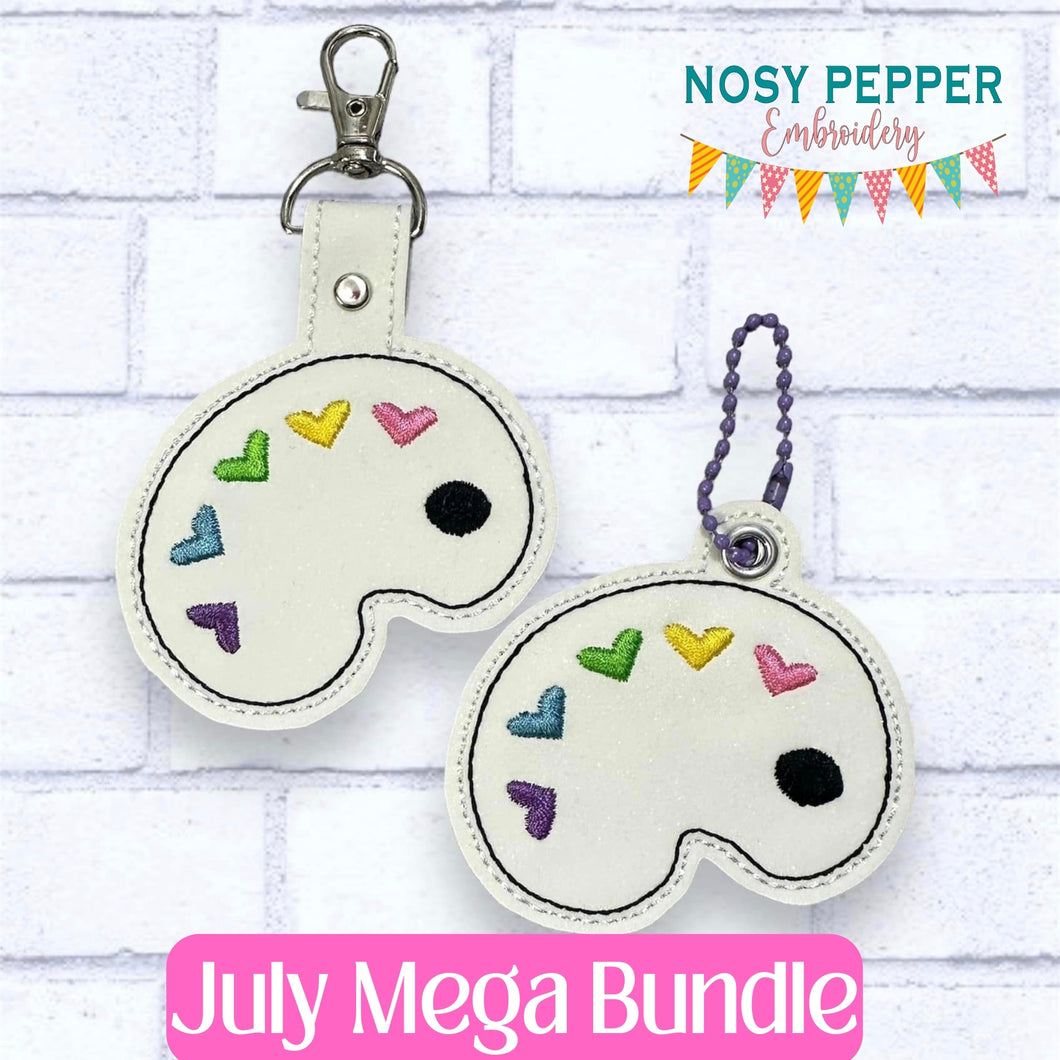 Heart Palette snap tab and eyelet fob machine embroidery file (single and multi files included)