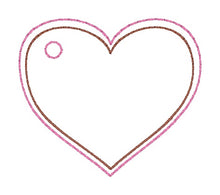 Load image into Gallery viewer, Heart Puff Layered bag tag set (3 sizes and multi file included) machine embroidery design DIGITAL DOWNLOAD