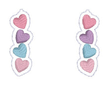 Load image into Gallery viewer, Heart Satin ITH earrings machine embroidery design DIGITAL DOWNLOAD