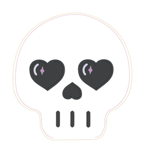 Heart Skull stuffie (5 sizes included) machine embroidery design DIGITAL DOWNLOAD
