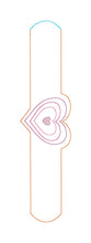 Load image into Gallery viewer, Heart Center slap bracelet machine embroidery file (single and multi files included) 6x10 hoop DIGITAL DOWNLOAD