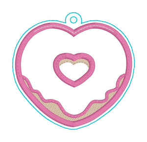 Heart Donut applique snap tab and eyelet fob set Spring 2025 Skill Builder Bundle (shaker, single and multi files included) machine embroidery file DIGITAL DOWNLOAD