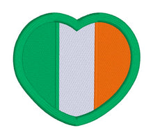 Load image into Gallery viewer, Irish Heart Flag patch (2 sizes included) machine embroidery design DIGITAL DOWNLOAD