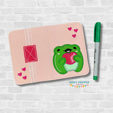 Load image into Gallery viewer, Heart Frog notebook Cover Spring 2025 Skill Builder Bundle (2 sizes available) machine embroidery design DIGITAL DOWNLOAD