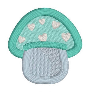 Heart Toadstool patch (3 sizes included) machine embroidery design DIGITAL DOWNLOAD