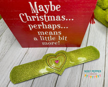 Load image into Gallery viewer, Heart Center slap bracelet machine embroidery file (single and multi files included) 6x10 hoop DIGITAL DOWNLOAD