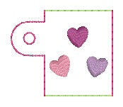 Load image into Gallery viewer, Hearts Lip Balm Sleeves (4 sizes included) machine embroidery design DIGITAL DOWNLOAD
