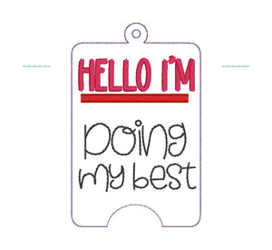 Hello I'm lanyard card case 2024 SKILL BUILDER BUNDLE machine embroidery design (eyelet and snap tab designs included) DIGITAL DOWNLOAD