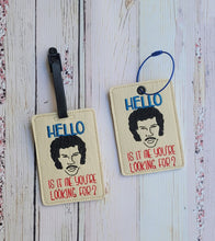 Load image into Gallery viewer, Hello luggage tag set machine embroidery design DIGITAL DOWNLOAD