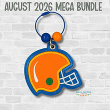 Load image into Gallery viewer, Football Helmet applique bag tag machine embroidery design DIGITAL DOWNLOAD