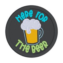 Load image into Gallery viewer, Here For The Beer patch (2 sizes included) machine embroidery design —JAN 26 MB—DIGITAL DOWNLOAD