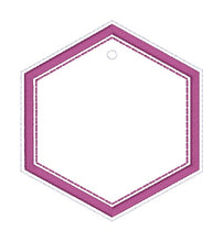 Load image into Gallery viewer, Appliqué bag tag set (3 sizes included) machine embroidery design DIGITAL DOWNLOAD