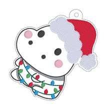 Load image into Gallery viewer, Hippo Lights ornament machine embroidery design DIGITAL DOWNLOAD