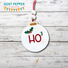 Load image into Gallery viewer, Ho³ ornament/bookmark/bag tag machine embroidery file DIGITAL DOWNLOAD
