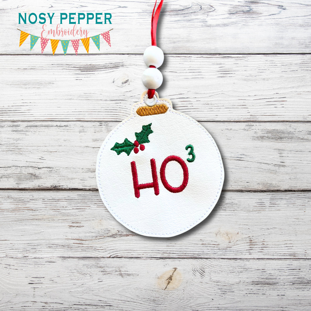 Ho³ ornament/bookmark/bag tag machine embroidery file DIGITAL DOWNLOAD