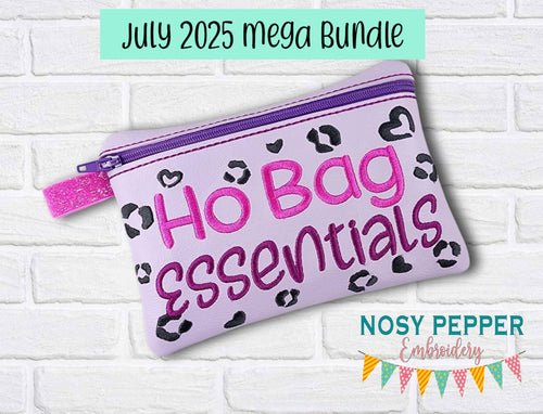Ho Bag Essentials ITH Bag (4 sizes available) machine embroidery design DIGITAL DOWNLOAD