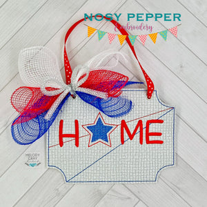 Home Star Sign machine embroidery design (4 sizes included) DIGITAL DOWNLOAD
