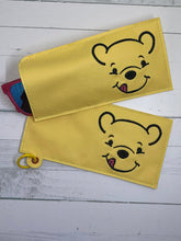 Load image into Gallery viewer, Honey Bear Glasses case  (2 versions included) machine embroidery design DIGITAL DOWNLOAD