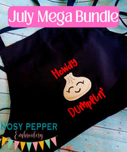 Load image into Gallery viewer, Howdy Dumplin applique machine embroidery design (5 sizes included) July 24 Mystery Bundle DIGITAL DOWNLOAD