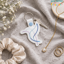 Load image into Gallery viewer, Humming bird minimalist snap tab (single and multi files included) machine embroidery design DIGITAL DOWNLOAD