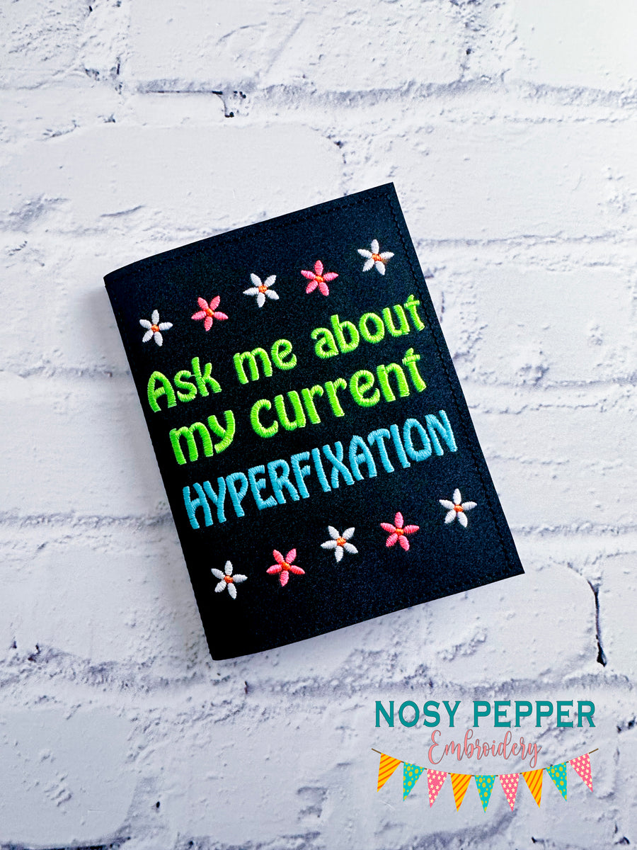 Hyperfixation notebook Cover (2 sizes available) machine embroidery de ...