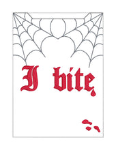 Load image into Gallery viewer, I Bite reader sleeve (3 sizes included) machine embroidery design DIGITAL DOWNLOAD