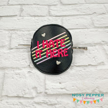 Load image into Gallery viewer, I Hate It Here Bun cover machine embroidery design DIGITAL DOWNLOAD