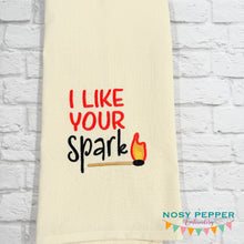 Load image into Gallery viewer, I Like Your Spark machine embroidery design (5 sizes included) DIGITAL DOWNLOAD