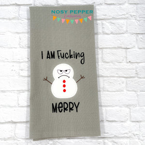 I Am F@cking Merry applique machine embroidery design (4 sizes included) DIGITAL DOWNLOAD