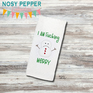 I Am F@cking Merry applique machine embroidery design (4 sizes included) DIGITAL DOWNLOAD