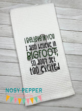 Load image into Gallery viewer, I Believe In You Bigfoot Sketchy machine embroidery design (4 sizes included) DIGITAL DOWNLOAD