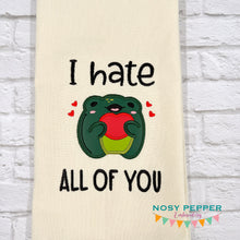Load image into Gallery viewer, I Hate All machine embroidery design (4 sizes included) DIGITAL DOWNLOAD
