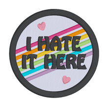 Load image into Gallery viewer, I Hate It Here patch 2025 Mystery Patch Bundle (2 sizes included) machine embroidery design DIGITAL DOWNLOAD