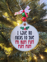 Load image into Gallery viewer, I Have No Fs ornament/bookmark/bag tag machine embroidery design (2 designs included DIGITAL DOWNLOAD