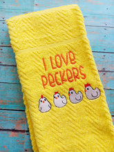 Load image into Gallery viewer, I Love Peckers machine embroidery design (5 sizes included) DIGITAL DOWNLOAD