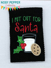 Load image into Gallery viewer, I Put Out For Santa applique machine embroidery design (4 sizes included) DIGITAL DOWNLOAD