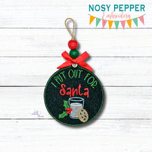 Load image into Gallery viewer, I Put Out For Santa ornament/bag tag/bookmark machine embroidery design DIGITAL DOWNLOAD