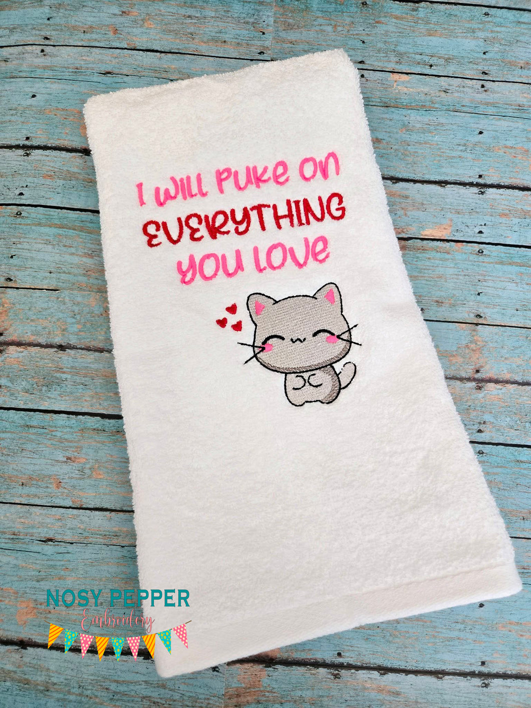 I Will Puke sketchy machine embroidery design (4 sizes included) DIGITAL DOWNLOAD
