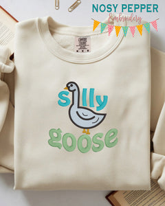 Silly Goose applique machine embroidery design (5 sizes included) DIGITAL DOWNLOAD