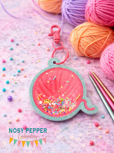 Load image into Gallery viewer, Yarn shaker appliqué bag tag/ornament/bookmark machine embroidery design DIGITAL DOWNLOAD