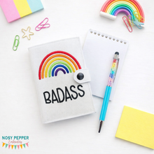 Load image into Gallery viewer, Badass top load notebook cover machine embroidery design —FEB 26 MB—DIGITAL DOWNLOAD