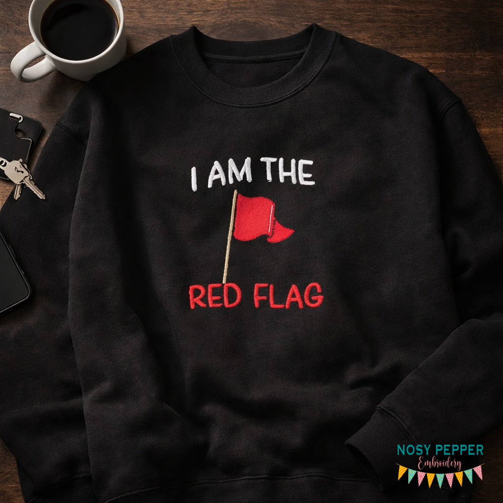Red Flag embroidery design (4 sizes included) NOV 25 MB—DIGITAL DOWNLO ...