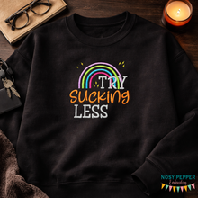 Load image into Gallery viewer, Try Sucking Less machine embroidery design Fall 25 Skill Builder Bundle (5 sizes included) DIGITAL DOWNLOAD
