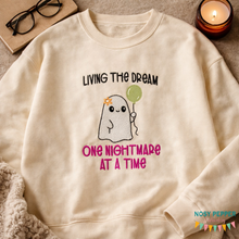 Load image into Gallery viewer, Living The Dream sketchy machine embroidery design (4 sizes included) —SEPT 25 MB—DIGITAL DOWNLOAD