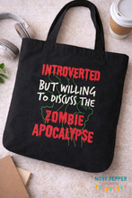 Load image into Gallery viewer, Introverted But Willing To Discuss Zombie machine embroidery design (4 sizes included) DIGITAL DOWNLOAD