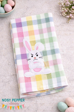 Load image into Gallery viewer, Grumpy Bunny applique embroidery design (5 sizes included) DIGITAL DOWNLOAD